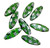 24x9mm Laser Etched Oval, Kelley Green w/Laser Etched Silver Stars (8 Pcs)