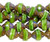 10x11mm Triple Cut Turbine Bead, Olive Opal w/Travertine (14 Pcs)