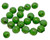 6mm Czech Mushroom Beads, Forest Green w/Travertine (Qty: 22)