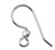 Sterling Silver Earwires with Ball, 23x15mm (Qty: 1 pr)