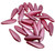 5x16 Czech Glass Dagger, Matte Pearlized Dark Rose (25 Pcs)