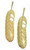 Matte Gold-Plated Pewter Feather Charms, 54x12mm (2 Pcs)