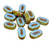 6x10mm Tablecut Oval, Lt Robin Egg Blue Silk Picasso (12 Pcs)