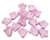 Lily Flower Beads, Opaque Blush Pink w/Metallic Pink Wash (Qty: 15)