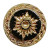 13mm Czech Glass Button, Jet w/Bronze Accents Starburst Flower (QTY 2) Glass Shank