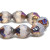Stepped Cathedral Beads, White Opal w/Volcano, 8x6m (Qty: 15)