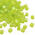 4mm Cube Beads, #143FR, Matte Transparent Lime Green AB (10 gr.) (Miyuki)