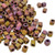 4mm Cube Beads, #F460S,  Matte Metallic Gold Pink (10 gr.) (Toho) (514F)