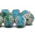 8mm Cathedral Beads, Matte Green/Aqua/Sky Blue w/Antique Silver Wash (Qty: 15)