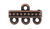 TierraCast Beaded 3-1 Link, Antique Copper, 9.3 x 14.7mm (Qty: 2)