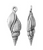 TierraCast Spindle Shell Pendant. Antique Silver Plate, 8.5 x 23.8mm (Qty: 1)