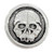 TierraCast Skull Button, Antiqued Silver-Plate, 16.8mm (Qty: 1) Discontinued