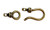 Small Wrapped S Hook, Brass, 8x22 mm (Qty: 2) Discontinued