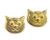 TierraCast Cat Face Bead, Gold-Plated (10 x 8.5mm) (Qty: 2) Discontinued