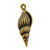 TierraCast Spindle Shell Charm/Pendant, Antique Gold Plate, 8.5 x 24mm (Qty: 1) Discontinued