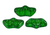 Delos par Puca Beads, Transparent Constellation Green, 6 x 10mm (Qty: 15) 