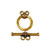 TierraCast 2- Strand Clasp, Beaded Design, Antique Gold Plate, 20 x 12mm (Qty: 1)