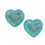 Czech Glass Abundant Heart Beads, Sky Blue w/Volcano Wash, 22mm (Qty: 2)