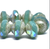 Mini-Saturn Beads, Opaque Tea Green w/AB & Silver Wash, 6x8mm (Qty: 15)