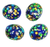 12x10mm Vintage Japanese Cherry Brand Glass Cabochons, Blue w/Confetti (Qty: 30)
