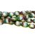 Czech Glass Givre' Table-Cut Ovals, Green/White/Amethyst w/Travertine, 11.5x9mm (Qty: 17)