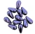 Czech Glass Pearl Teardrop/Pear Beads, 15x8mm, Purple Grape (Qty: 12)