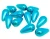 Czech Glass Pearl Teardrop/Pear Beads, 15x8mm, Aqua Blue (Qty: 12)