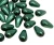 Czech Glass Pearl Teardrop/Pear Beads, 10x6mm, Forest Green (Qty: 24)