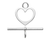 Heart Toggle Clasp, Sterling Silver, 14.5 x 17mm (Qty: 1) Overstock