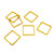12mm Square Connectors, Gold-Plated (Qty: 6)
