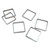 12mm Square Connectors, Imitation Rhodium (Qty: 6)