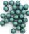 6mm Round Glass Beads, Light Green Metallic Suede (Qty: 25)