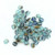 3mm Fire Polish, Aqua Transparent with Platinum Half-Coat (Qty: 50)