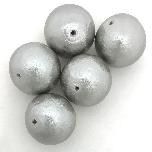 Miyuki Cotton Pearls, Grey (20mm) (Qty: 1)