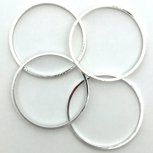 Quick Links, Round, 25mm, Silver-Plated (Qty: 4)