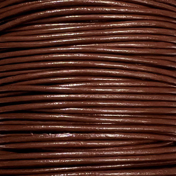 1.5mm Round Leather Cord, Chocolate Brown (3 yards)