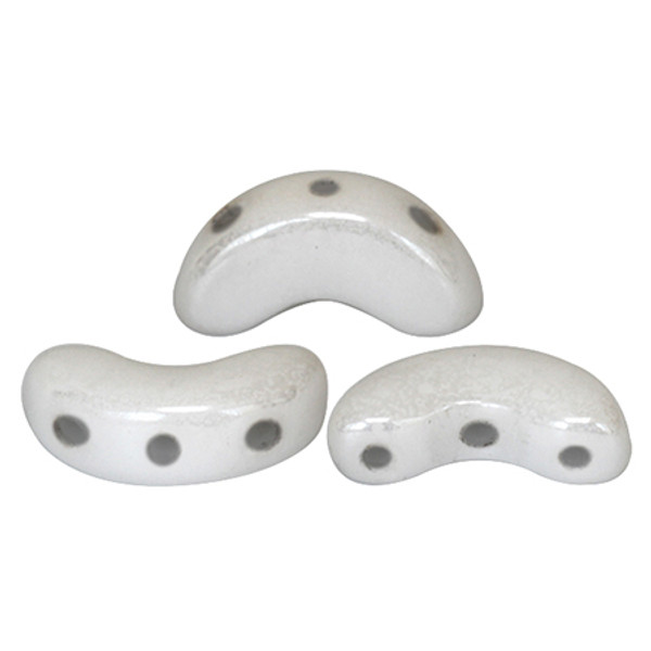 Arcos par Puca Beads, Opaque White Ceramic Look (Qty: 25)