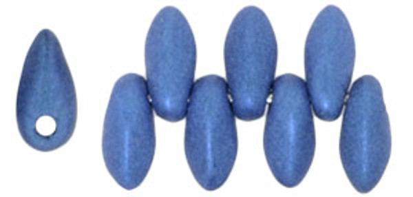 Mini Daggers, 2.5 x 6mm, 1-Hole, Metallic Suede Blue (Qty: 50)