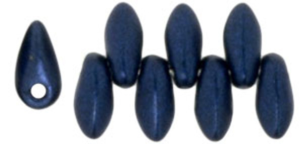 Mini Daggers, 2.5 x 6mm, 1-Hole, Metallic Suede Dark Blue (Qty: 50)