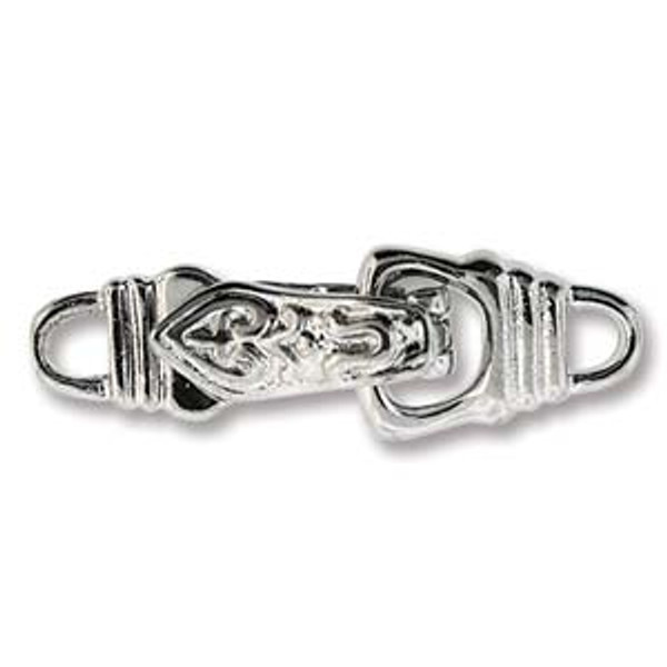 1-Strand Magnetic Fold Over Clasp - Silver Tone (35 x 11.75mm) (Qty: 1)