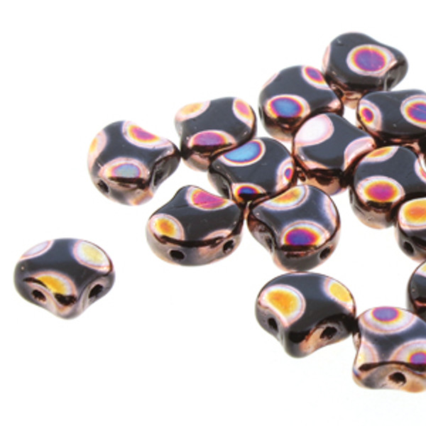 Ginko Beads, Jet Full Sliperit Dot (Qty: 25)