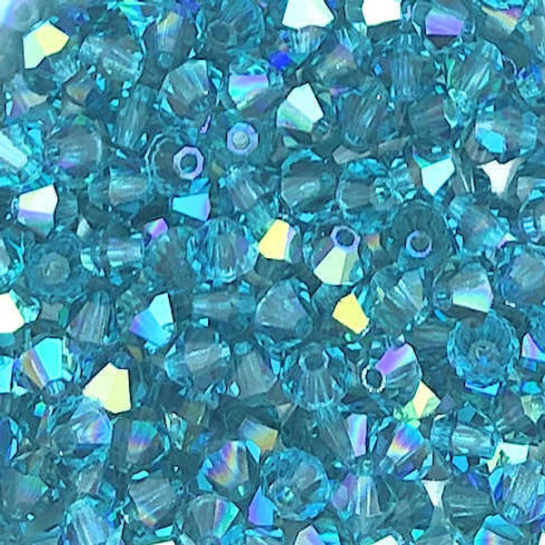 4mm Preciosa Bicones, Indicolite AB (Qty: 50)