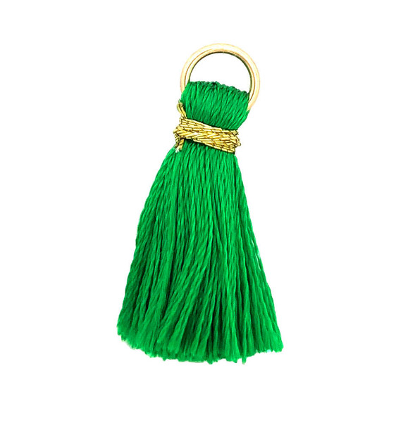 20mm Nylon Tassels, Kelly Green (Qty: 2)