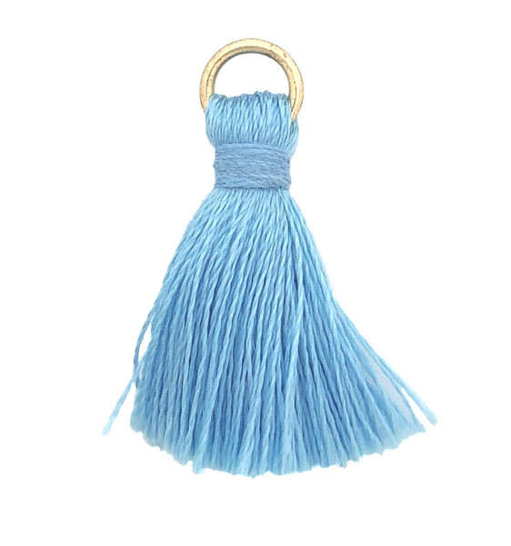 20mm Nylon Tassels, Medium Blue (Qty: 2)