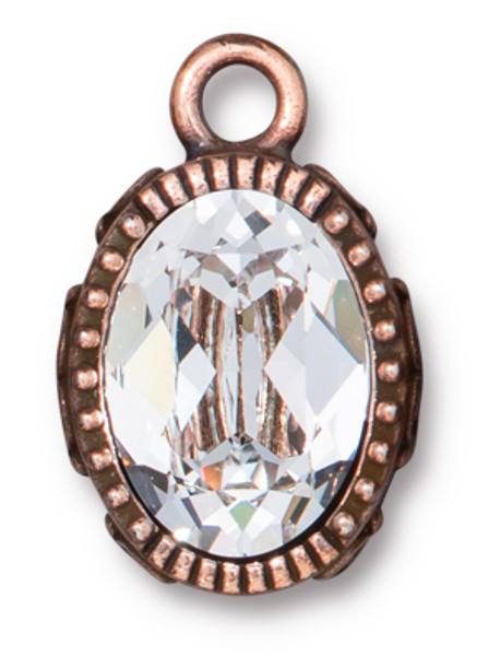TierraCast Celestial Brilliance Pendant with Crystal, Antique Copper Plate (Qty: 1)