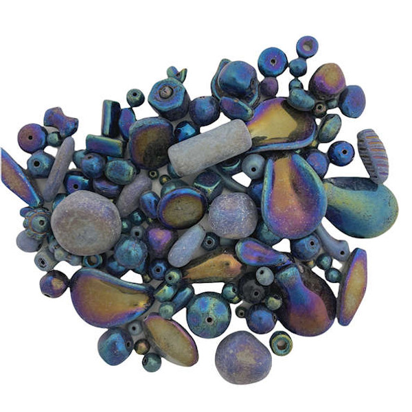 Czech Glass Bead Mix, Blue Iris (60 gr.)