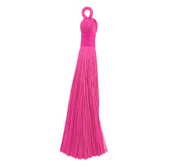 80mm Nylon Tassels, Fuchsia (Qty: 1)