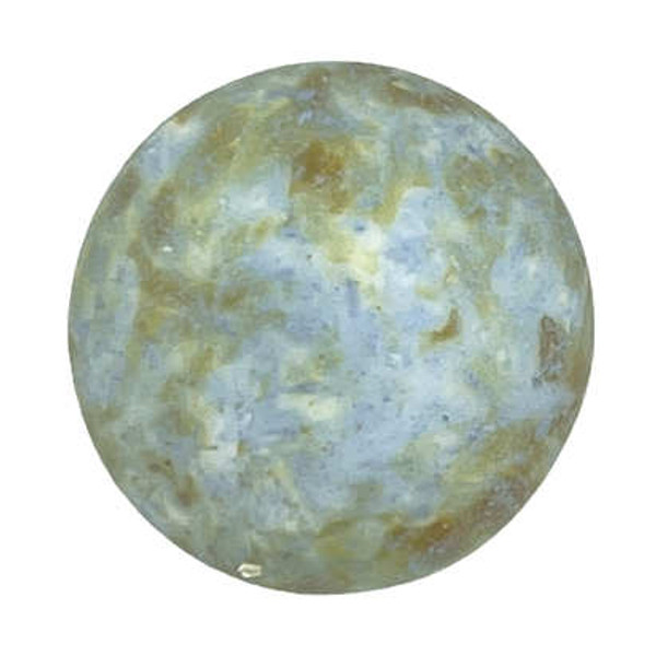 14mm Cabochon par Puca, Opaque Spotted Blue/Green (Qty: 1)