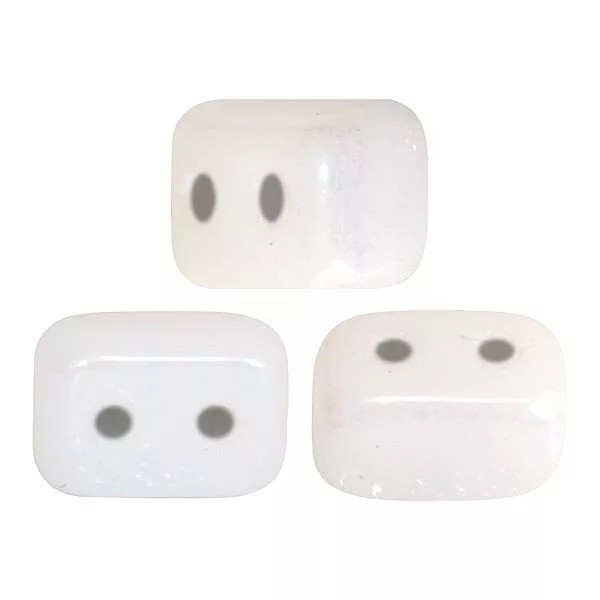 Ios par Puca Beads, Opaque White Ceramic Look (Qty: 50)