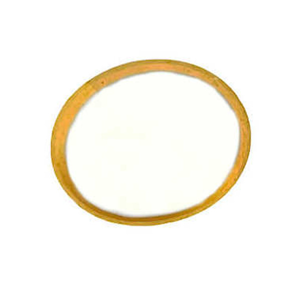 14x12mm White Oval Button w/ Painted Gold Rim (Qty: 1)